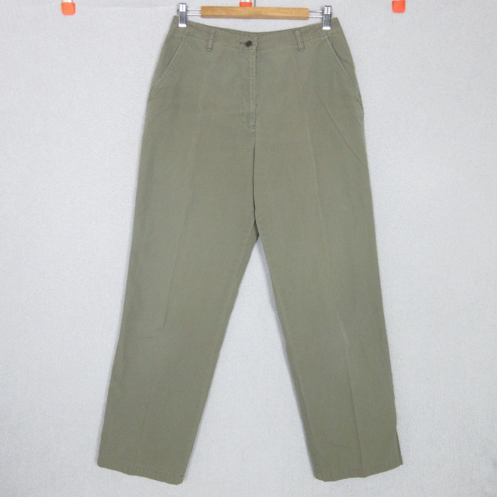 Faconnable Women's Size 10 Olive Green Trousers Made in Hong Kong